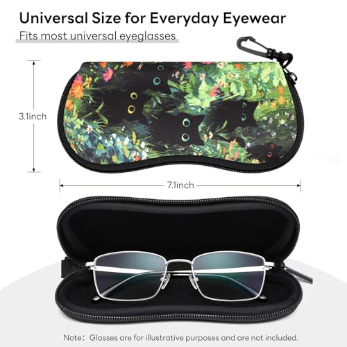 Image of Sunglasses Case with Belt Clip, Ultra Light Neoprene Zipper Soft Padded Glasses Case for Women Men