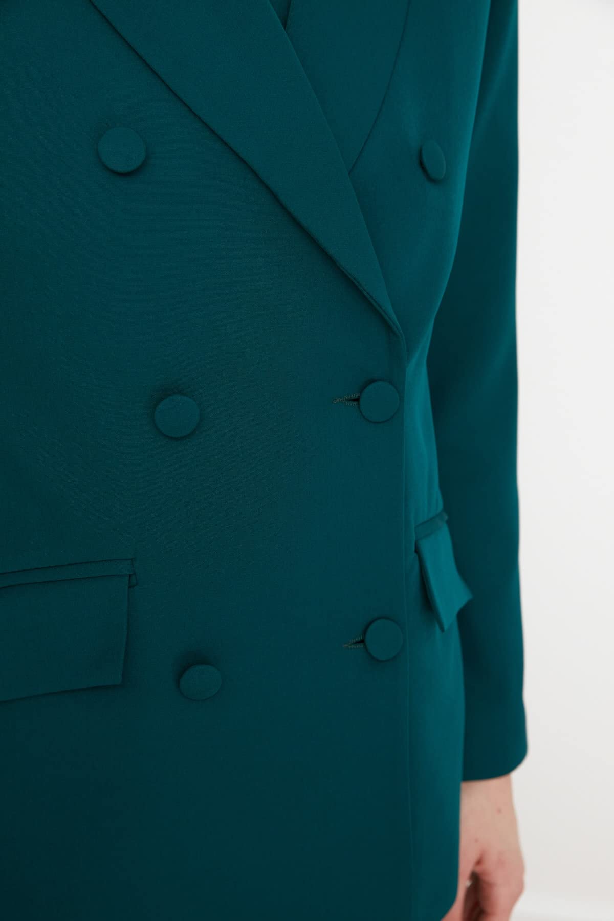 Trendyol Black Button Detailed Jacket Trendyol Giacca Nera con Bottoni, Nero, Donna