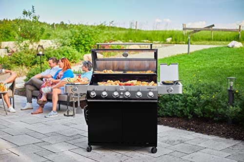 Foto von RÖSLE Grillrost-Reinigungsbürste, Hochwertige Grillbürste für Grillroste aus Edelstahl, Chrom und Emaille, Stahlborsten, Länge 30 cm, Schwarz/Silber