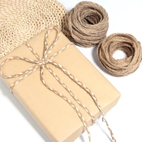 Cordel de algodón decorativo de 10 yardas y yute natural vintage estilo 3 7