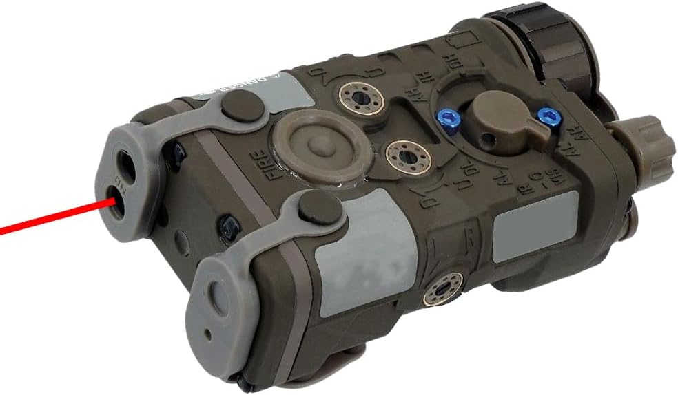 NAGL/MKII Box Aiming IR Illuminated Airsoft Laser Sight Indicator with Visible Red Laser，Precision Zero Retention，Deluxe VCSEL-Version，6061 Aluminum，Splash Resistant，Fit Picatinny Rail Mount，Tan
