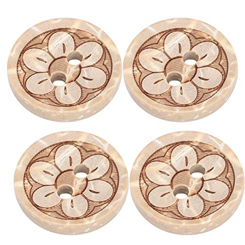 Respicefinem 14 to 15mm 100pcs Per Bag 4 Holes Round Wooden Buttons for Sewing Tools Accessories and Handmade Crafts (209)