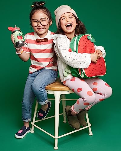 Image of Skip Hop Toddler Sippy Cup with Straw, Sparks Stainless Steel Straw Bottle, Strawberry