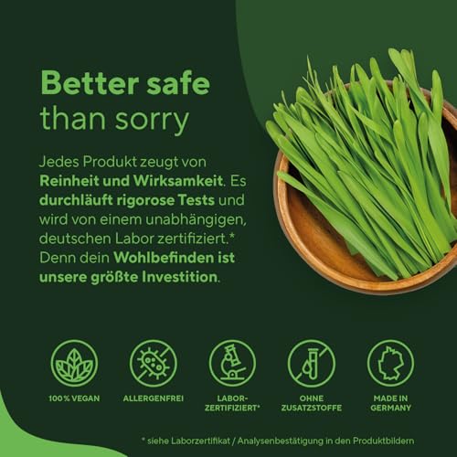 Bio Gerstengras – 240 vegane Kapseln – 3.000 mg pro Tag – aus deutschem Anbau & in Deutschland produziert – laborgeprüft & biozertifiziert – hochdosiert, vegan & frei von Zusatzstoffen – TRUE NATURE® 5