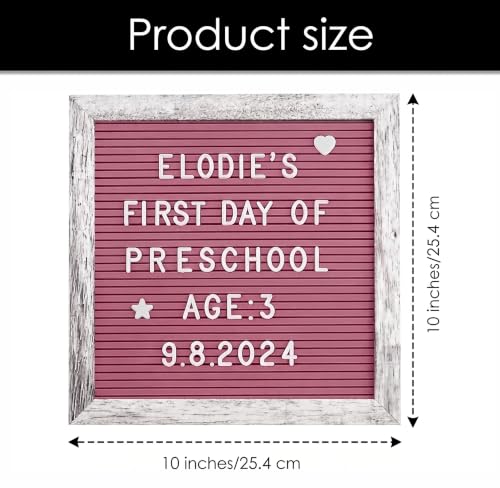 Image of Rustic Hot Pink Felt Letter Board 10x10 Inch, 336 Changeable Letters | Message board with letters, numbers & symbols for classroom, home, office, announcements and everyday messages