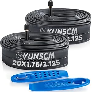 YunSCM 2-PCS 20 Zoll Schlauch 20x1.75/1.90/1.95/2.0/2.10/... AV32mm Ventil kompatibel 20 Zoll Fahrradschlauch/Kinderfahrr... Schlauch 20x1.75 20x1.90 20x1.95 20x2.0 20x2.10 20x2.125