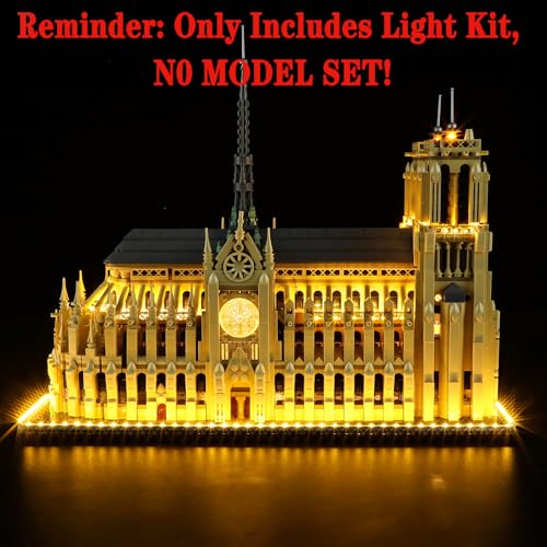 MENZAVA LED Light Set Compatible with LEGO 21061 Notre-Dame de Paris Architecture Building Blocks Model - Model Set NOT Included - Image 4