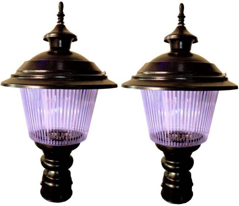Fixed Gate Light Black Fiber Glass | Pack of 2 Outdoor Garden and Roof Entrance Lamps | Durable Weather-Resistant Decorative Exterior Lighting Fixture-picture-21