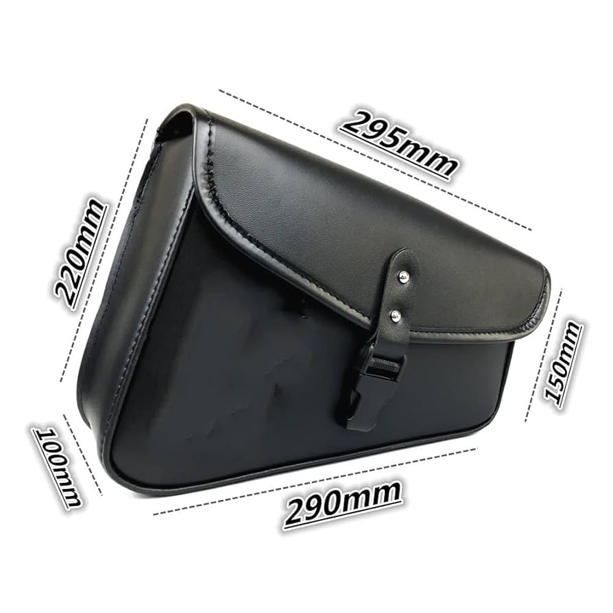 Amazon.co.jp: バイクサイドバック 黒 Pu革のサドルバッグ ため