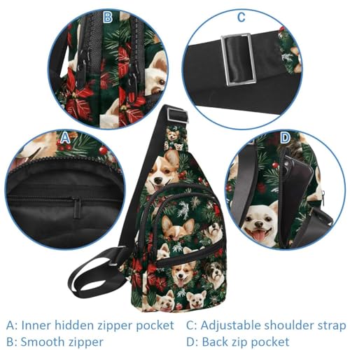 Mochila cruzada para perros de Navidad con correa ajustable multicolor talla única 2