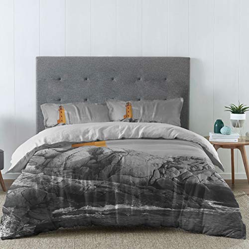 4-Pieces-Duvet-Cover-Sheet-Set-Yellow-Lighthouse-and-Rock-Bedding-Sets-Queen-Luxury-Soft-Bed-Quilt-Cover-Bedspread-with-Decorative-Pillowcases-Coastal-Scenery 51uUOz5rtmL