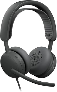 Logitech Zone Wired 2 Active Noise Cancelling Closed-Back On-Ear Stereo Headset, Graphite