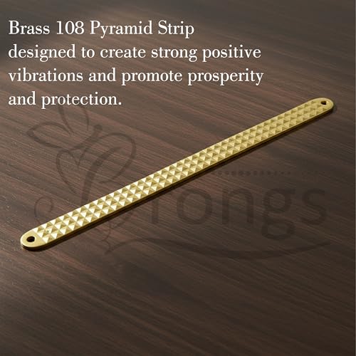 Image of Brass 108 Pyramid Strip |Size- 10.5Inch |Weight of 1 Pyramid Strip- 132gm Approx |Vastu Remedy Tool | Strip with Pyramid Design for Correcting Corner | Home & Spritual Decor | Pack of 3