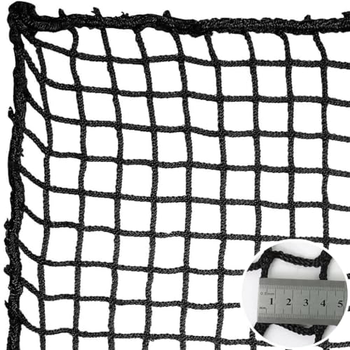 LGLFDJ Black Stairway Net, Golf High Impact Netting Barrier, Ball Stop Net for Backyard, Balcony Fence Safety Net, Soccer Backstop Net, for Indoor and Outdoor(Size:5M×5M(16.4FT×16.4FT),Color:Black)