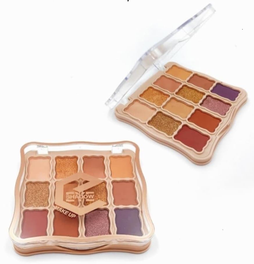 Image of Eyeshadow Palette Nude Tones - Highly Pigmented Eyeshadow Brown Tones Neutral Nude Tones Shimmer & Matt Eye Shadow, 12 Shades Brown Eye Shadow Waterproof Vegan Makeup for Smoky Eyes