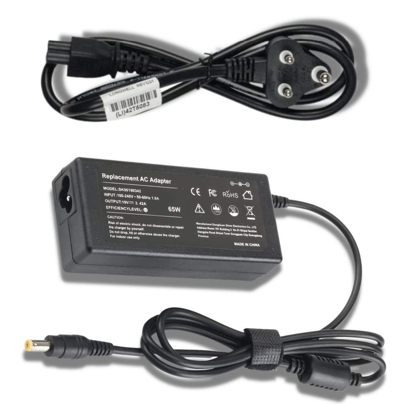 65W Laptop Charger for Gateway NE46R11I 19V 3.42A Regular Pin 5.5X1.7MM with Power Cord Cable