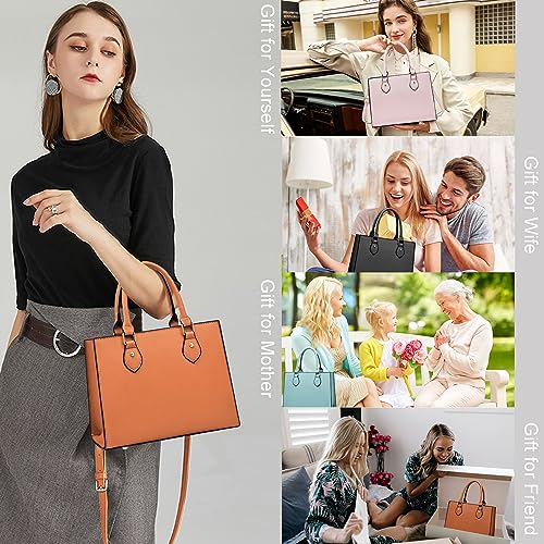 Chicarousal Crossbody Purses And Handbags For Women Pu Leather Tote Top Handle Satchel Shoulder Bags (Orange Brown) #TOP7