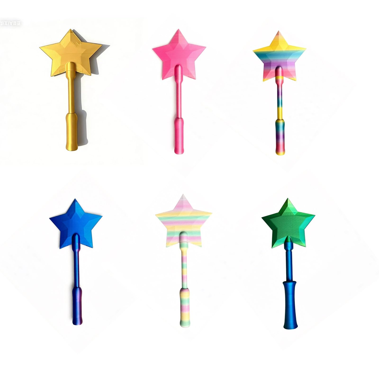 Star Wand Credit Card Holder – 3D Printed Tap to Pay Wand, Contactless NFC Card Sleeve for Shopping, Cosplay, Party Favors, Funny Gift for Fans (Color F 6pack)