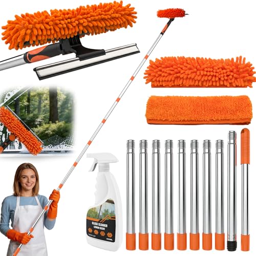 Limpiador de ventanas con mango extensible de 4,5m ideal para ventanales altos y terrazas 2