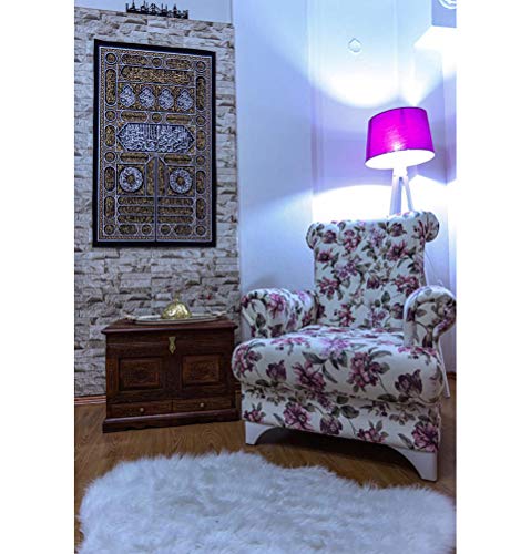 Modefa Islamic Turkish Home Wall Decor Kaba Door Quran Tapestry Black Silver Gold (Tapestry Only)