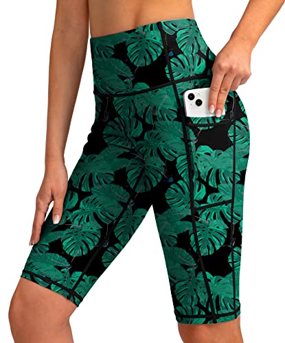 Image of SANTINY Women's High Waisted Swim Shorts with Pockets UPF50+ Long Board Swimming Shorts for Women with Liner