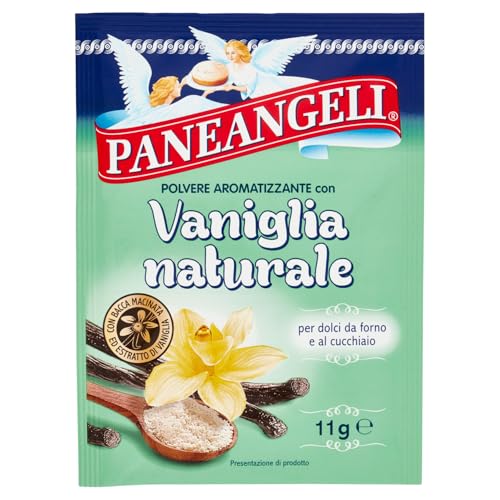 Paneangeli Polvere Aromatizzante con Vaniglia Naturale, con Estratto di Vaniglia e Bacche di Vaniglia Macinate, Pronta per l’Uso, per Dolci da Forno e al Cucchiaio, Vegano, Busta Singola da 11 g