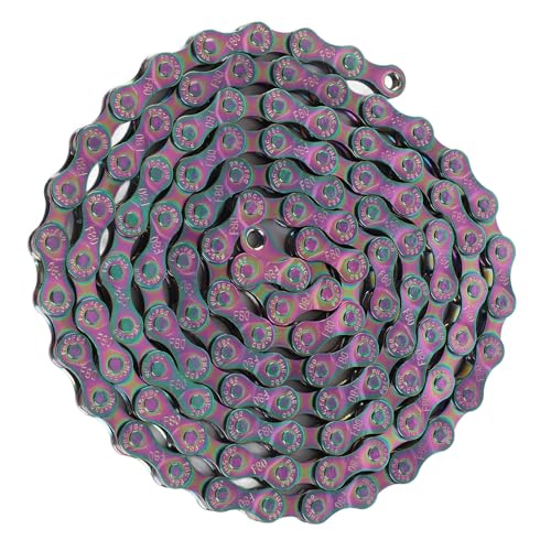 6 7 8 Speed Bike Chain, Bicycle Chain, Single Speed Bike Chain Rust Proof Sensitive Colorful Electroplating for Mountain Bike