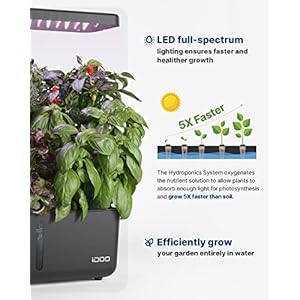 iDOO Hydroponics Growing System Kit 8Pods Christmas Gifts for Women Mom Herb Garden Indoor with LED Grow Light for Home Built in Pump Auto Timer Adjustable Height Up to 136 8Pods WiFi Black