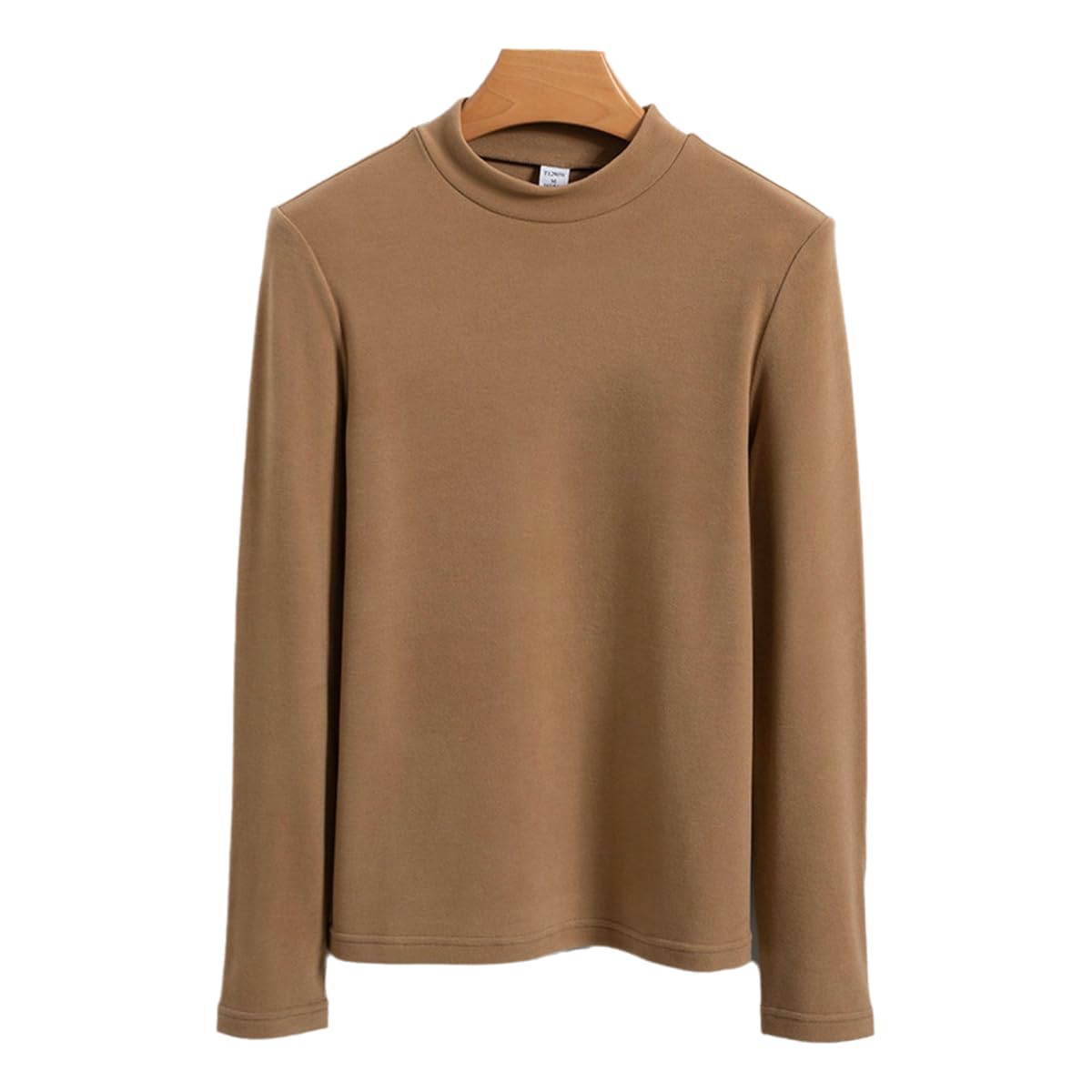 Maglia Termica Lana Tedesca Femminile Calda Top Mezza Arottello Camicia da Fondo Autunno E Inverno-Colore del caffè-m