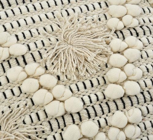 Image of TIB Premium Boho Decorative Throw Cushion Covers, 16 x 16 cm, Set of 2, Cotton. (White Cross)-230 TC