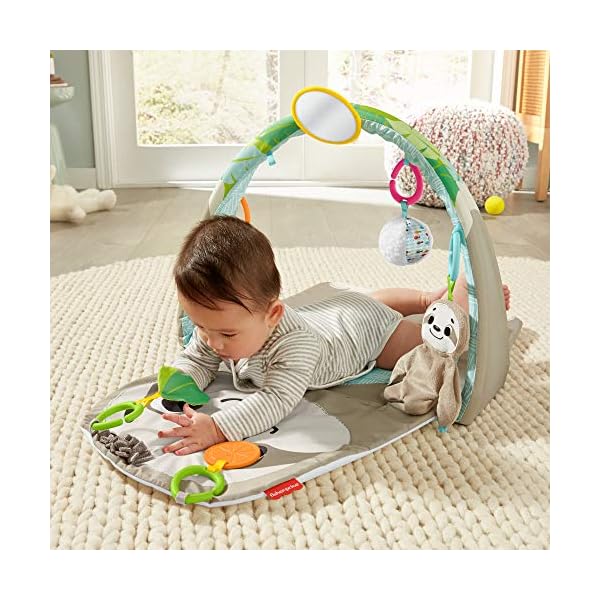 Fisher-Price GNB52 - Faultier Spieldecke mit 6 Sinnes Spielzeugen, für den Gebrauch ab der Geburt – Bild 8