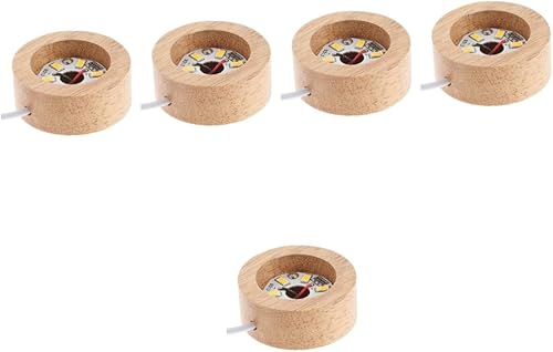 Angoily Pantalla 5 unids Crystal Ball Lámpara Soporte Soporte de Monitor de Madera Base de Luz Base LED de Madera Arte de Cristal Iluminado Bolas de