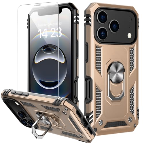 Coque iPhone XX Pro antichoc 6,3 pouces IKAZZ protection écran et béquille magnétique dorée