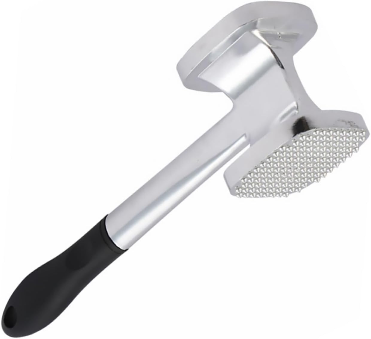 Amosfun Aluminum Alloy Double Sided Meat Tenderizer Hammer Kitchen Steak Pounder with Long Handle Easy to Clean and Store for Tenderizing Pork and Beef