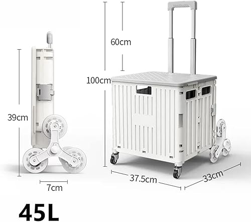 Miniatura 9 de Carro plegable con ruedas ASN 8 ruedas plegable carrito utilitario plegable portátil carrito de compras, caja plegable para subir escaleras