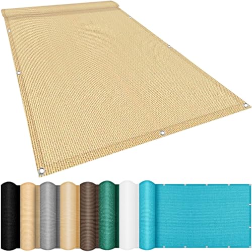 Voile d'ombrage contre le vent et la chaleur 1,2x7m protection balcon sable
