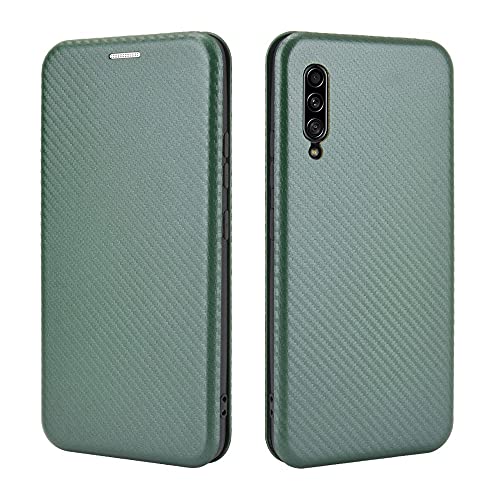 Coque Samsung Galaxy A90 5G antichoc étui carbone vert et protection intégrale avec anneau