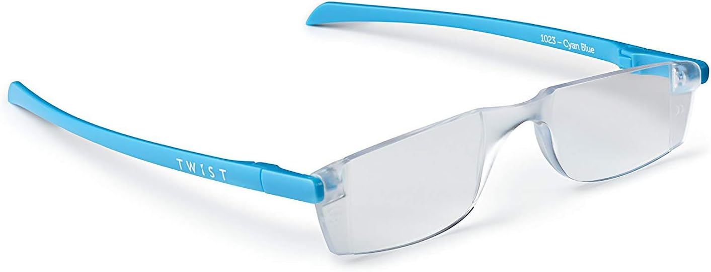 Twist ONE Read Flat Folding Reading Glasses (+2.50, Cyan Blue)