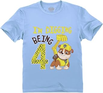 Tstars Paw Patrol Rubble Digging Being 4 Shirt Toddler Boy 4th Birthday