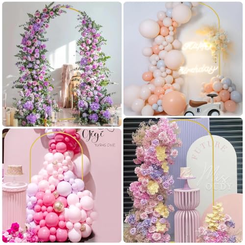 Image of 6.6FT Arch Backdrop Stand Gold Metal Wedding Arch Backdrop Stand | Metal Backdrop Arch Stand Balloon Arch for Wedding Ceremony Birthday Party Bridal Baby Shower Photo Booth Backgound Decor