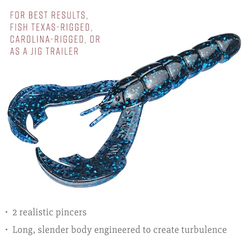 Strike King Rage Craw Fishing Lure, Blue Bug, 4-Inches, 7-Pack - image 4