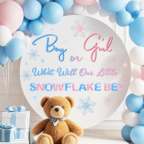 Sticker para fiesta revelación género copo de nieve miniatura 5
