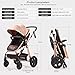 Infant Baby Stroller for Newborn and Toddler - Cynebaby Convertible Bassinet Stroller Compact Single Baby Carriage Toddler Seat Stroller Luxury Pram Stroller add Cup Holder Footmuff and Stroller Tray