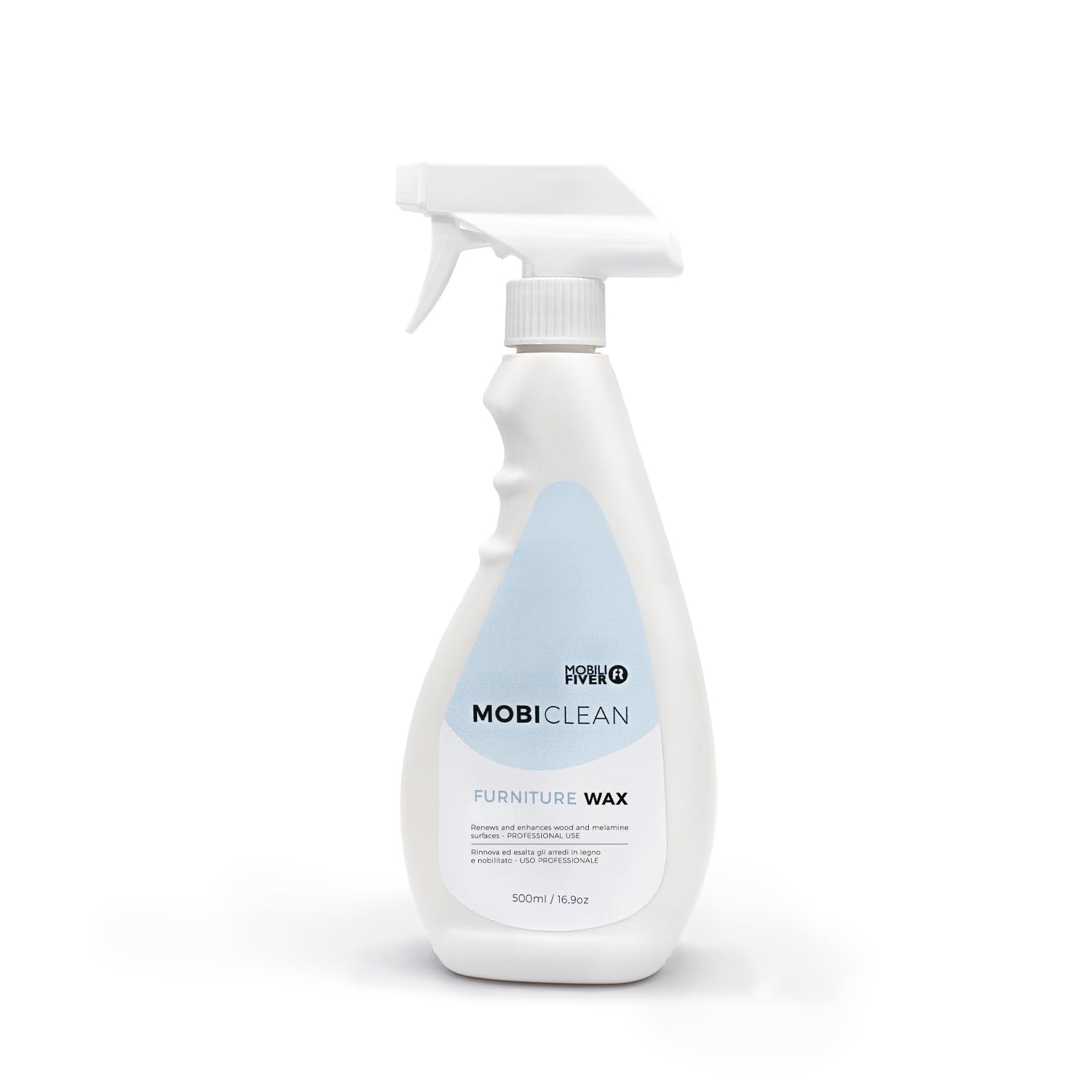 Mobili Fiver, Cera Mobiclean, Fórmula Profesional Para Melamina y Madera 500 ml, producto profesional para muebles de madera y melamina, Made In Italy