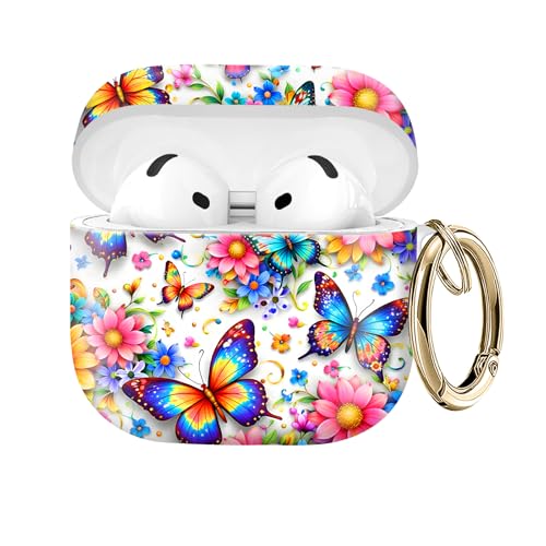 Coque AirPod 4 antichoc évite les rayures et chutes étui rigide motif papillon 2