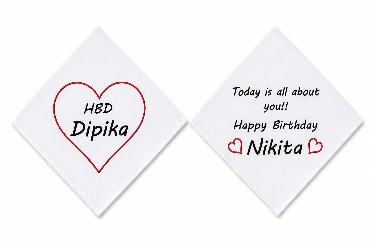 Personalised Embroidered Cotton Handkerchiefs Set of 2-image-12