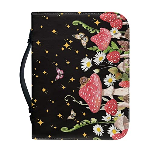 Ceudet Couverture de la Bible personnalisée personnalisable en polyuréthane pour protéger le livre de la Bible, Marguerite champignon, M