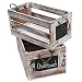 Distressed Torched Wood Finish Nesting Boxes / Rustic Storage Crates with Chalkboard Labels (Set of 2)