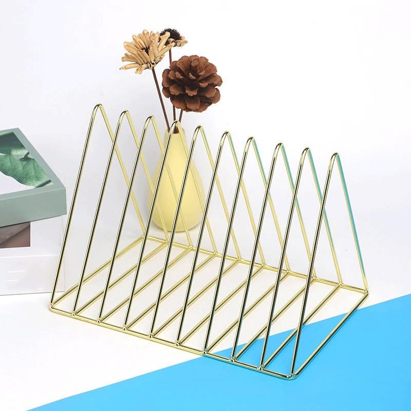 Ufficio Libreria in ferro, supporto for libri, piccolo scaffale portaoggetti, spazio for archivi Organizzatore da scrivania(Gold)