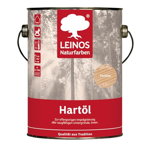 LEINOS Holzöl 750 ml | Hartöl Farblos für Tische Möbel Arbeitsplatten | Teak Eiche Möbelöl für effektive Versiegelung und langanhaltenden Schutz im Innenbereich